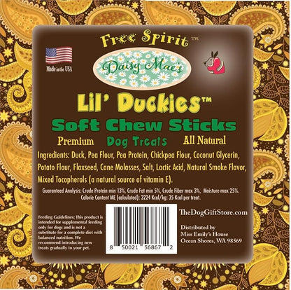 Daisy Mae's Free Spirit Lil' Duckies Soft Chew Sticks, Duck Flavor, Made in The USA Dog Treats 24 oz Bulk