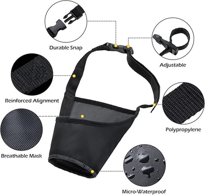 Dog Muzzles Suit, 7 PCS Anti-Biting Barking Pet Muzzles Adjustable Dog Muzzle Mouth Cover for Small Medium Large Extra Dog - Black (7 PCS)