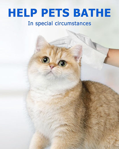 Cleaning Wipes Gloves for Dog and Cat,Pet Bathing Wipes Cleaning & Deodorizing,Dog Wipes for Body Paws Butt Daily Care,Cat Grooming Wipes Cleaning Fur Traveling Rinse Free,12PCS/2PACK