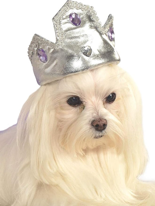 Rubie's Silver Tiara with Purple Stones Pet Costume Accessory, Small/Medium, Multicolor