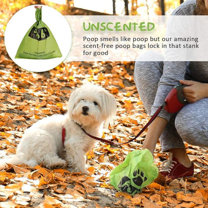 Dog Poop Bags Rolls, Poop Bags for Dogs, Dog Poop Bag Holder for Leash, 150 Count with 1 Pack Dispenser, Dog Bags for Poop, Unscented 10 Refill Rolls, 9" X 13" Thick Dog Waste Bags by PobbY