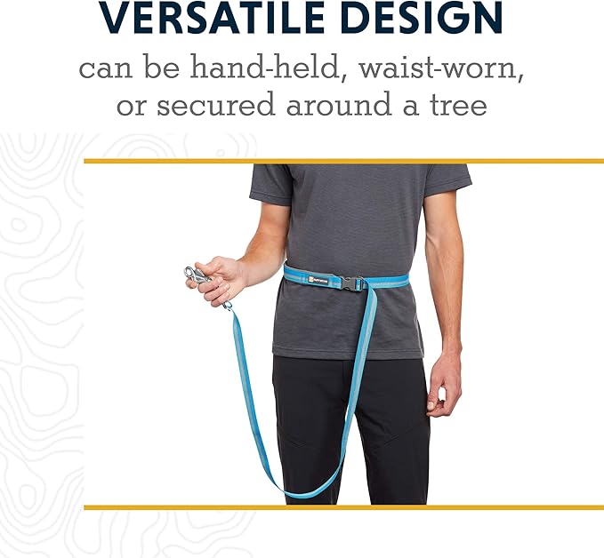 Ruffwear, Crag Ex Leash, Extendable Dog Leash, Hand-Held or Waist-Worn Reflective Lead, Blue Dusk