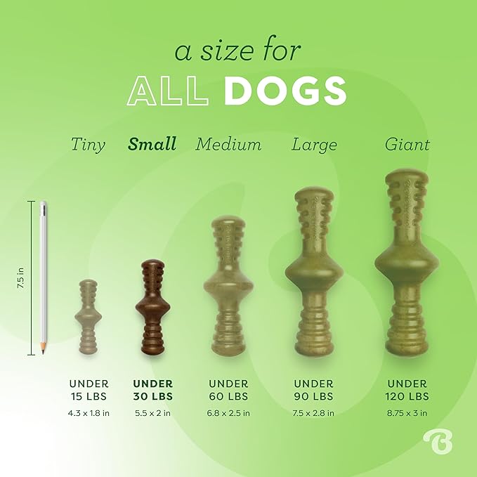 Benebone Zaggler Rolling Dog Chew Toy for Aggressive Chewers, Real Bacon, Made in USA, Small
