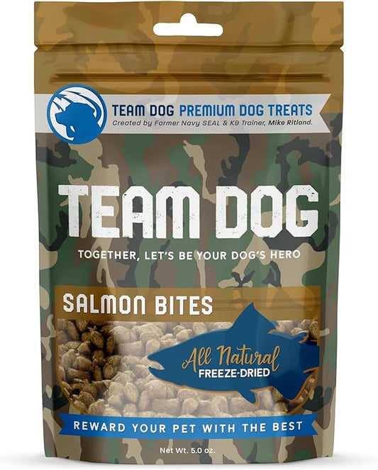 Freeze Dried Salmon Dog Treats for Training | Healthy Gluten Free, Grain Free Dog Treats | No Added Fillers, Flavoring or by-Products | for All Breeds & Sizes | 5 Oz