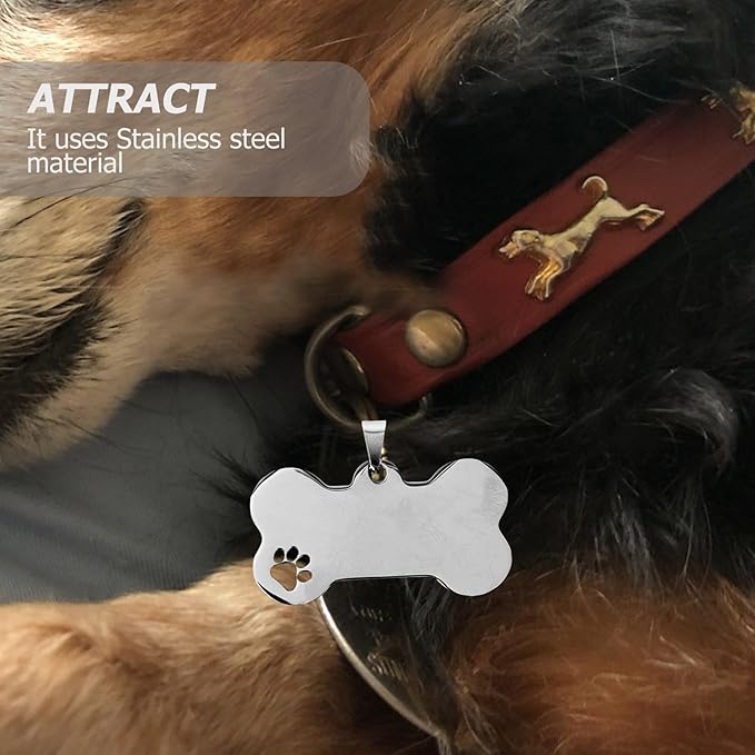 10pcs Dog Tag Blank Labels Dog Name Tag Dog Identification Tags Personalized Tags for Dogs Puppy Tag Dog Collar Charms Dog Id Tag Blank for Engraving Metal Pet Bone