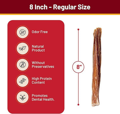 from The Farm Bully Stick 8 inch - Dog Bully Sticks - Odor Free Bully Sticks - Nature Gnaws Natural Dog Chews - Odor Free Bully Sticks for Dogs - Bully Sticks for Medium Dogs