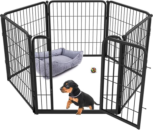 FXW Homeplus Dog Playpen Designed for Indoor Use, 24" Height for Puppy and Small Dogs, Black│Patented