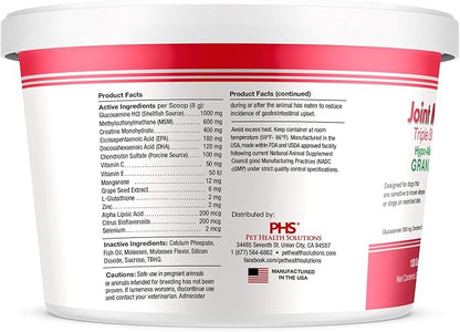 Triple Strength HA Granules for Dogs, Glucosamine, Chondroitin, Creatine, MSM and Antioxidants - Hip and Joint Support Supplement, 120 Doses
