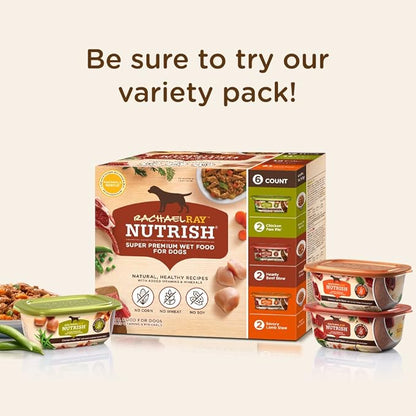 Rachael Ray Nutrish Premium Natural Wet Dog Food with Added Vitamins & Minerals, Chicken Muttballs Recipe, 8 Ounce Tub (Pack of 8)