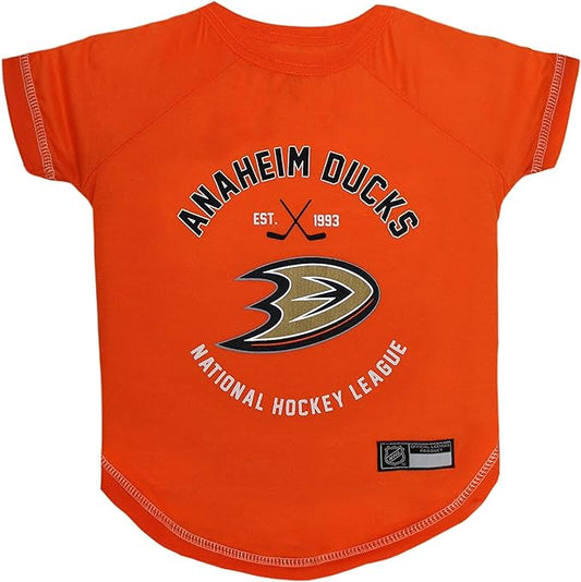 Pets First NHL Anaheim Ducks Tee Shirt for Dogs & Cats, Large. - are You A Hockey Fan? Let Your Pet Be an NHL Fan Too!