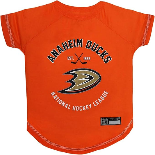 Pets First NHL Anaheim Ducks Tee Shirt for Dogs & Cats, X-Small. - are You A Hockey Fan? Let Your Pet Be an NHL Fan Too!
