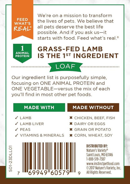Instinct Limited Ingredient Diet Grain Free Real Lamb Recipe Natural Wet Canned Dog Food, 13.2 oz. Cans (Case of 6)