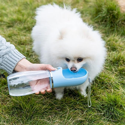 Nobleza Dog Water Bottle, Leak Proof Portable Pet Water Bottle Dispenser BPA-Free Puppy Water Bottle for Outdoor Walking, Hiking, Travel, Food Grade Plastic (12.8oz, Blue)