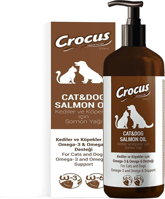 Norwegian Salmon Oil for Dogs & Cats Relieves Scratching & Joint Pain, Improves Skin, Coat, Immune & Heart Health. All Natural Omega 3 & Omega 6 Liquid Food Supplement for Pets. EPA + DHA Fatty Acids