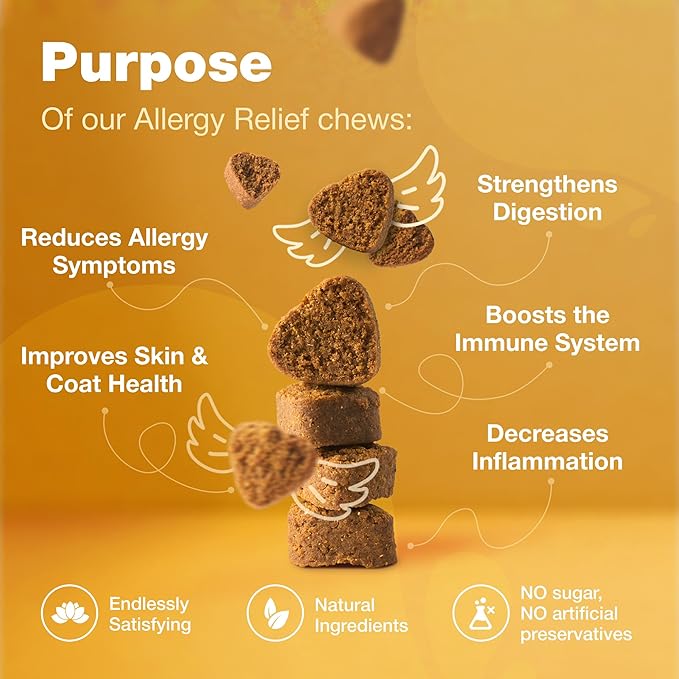 Dog Allergy Relief Chews - Allergy Relief for Dogs Itching- Anti Itch for Dogs - Itchy Skin & Seasonal Allergies Relief - Hot Spot Treats with Probiotics, Apple Cider Vinegar - Dog Itch Relief