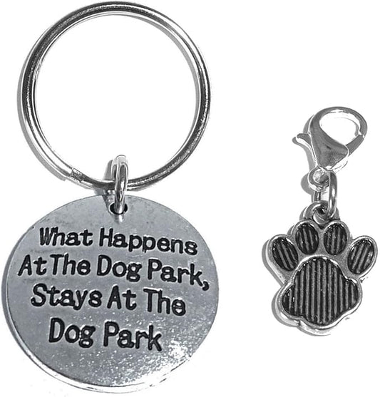 Hidden Hollow Beads Custom Pet Dog and Cat Tags, Funny Cute Sayings for Your Pet's Collar. for Pet Lovers. (What Happens at The Dog Park, Stays at The)