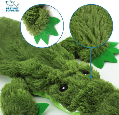 Best Pet Supplies Stuffing Free Squeaky Dog Toys for Small Dogs, Medium Dogs, and Large Dogs, Durable, Best Dog Chew Toy for Teething Puppy, Indoor Play, Holds Plastic Bottle - Alligator, Large