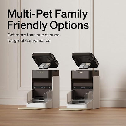 PETLIBRO 2 Packs RFID Automatic Cat Feeders, 5G Wi-Fi 2 Packs Automatic Pet Feeders, 3L 2 Auto Cat Feeders with Light Collar Tag, Tag Activated 2 Automatic Cat Food Dispensers 1-10 Meals Control
