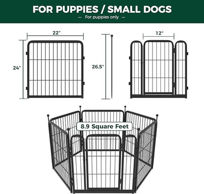 FXW Rollick Dog Playpen for Yard, RV Camping│Patented, 24 inch 6 Panels