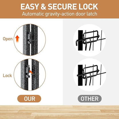 Metal Dog Playpen, 40 Inch Height 8 Panels, Ideal Dog Fence for Large/Medium/Small Dogs Indoor & Outdoor Bliss, Perfect Dog Pen for Camping, Yard, and RV | Black-Silver