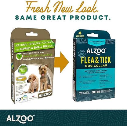 Flea & Tick Dog Collar, Helps Repel Fleas, Ticks & Mosquitoes, 100% Plant-Based Active Ingredients, Phthalates and PVC Free, Up to 4 Months Protection, for Small Dogs: 15 lbs & under, Single