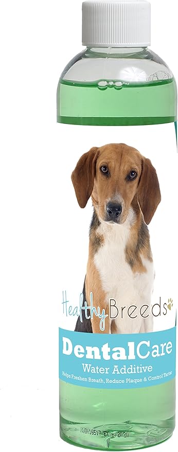 Healthy Breeds Dog Dental Care Water Additive for Harrier - Helps Freshen Breath, Reduce Plaque & Control Tartar - Mint Flavor - 8 oz