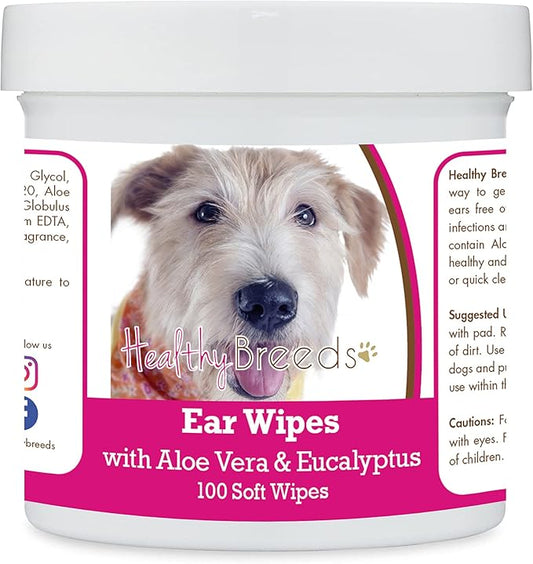 Healthy Breeds Glen of Imaal Terrier Ear Cleaning Wipes with Aloe & Eucalyptus for Dogs 100 Count