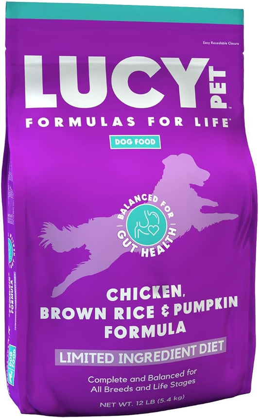 Lucy Pet Products Lucy Pet Formulas for Life - Limited Ingredient Diet Dry Dog Food, All Breeds & Life Stages - Chicken, Brown Rice & Pumpkin