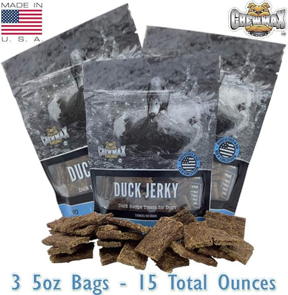 Duck Jerky Dog Treats for Dogs | Rawhide-Free, Made in USA | Healthy, Long-Lasting & Great Tasting Treat | No Artificial Colors, Satisfies Dog's Urge to Chew, 5 oz