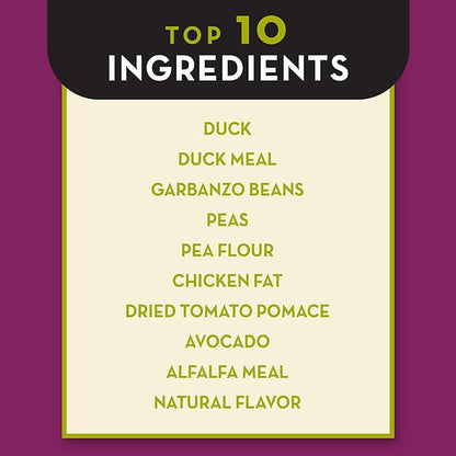 AvoDerm Advanced Sensitive Support Grain-Free Duck Formula Dog Food, Sensitive Stomach, 22lb