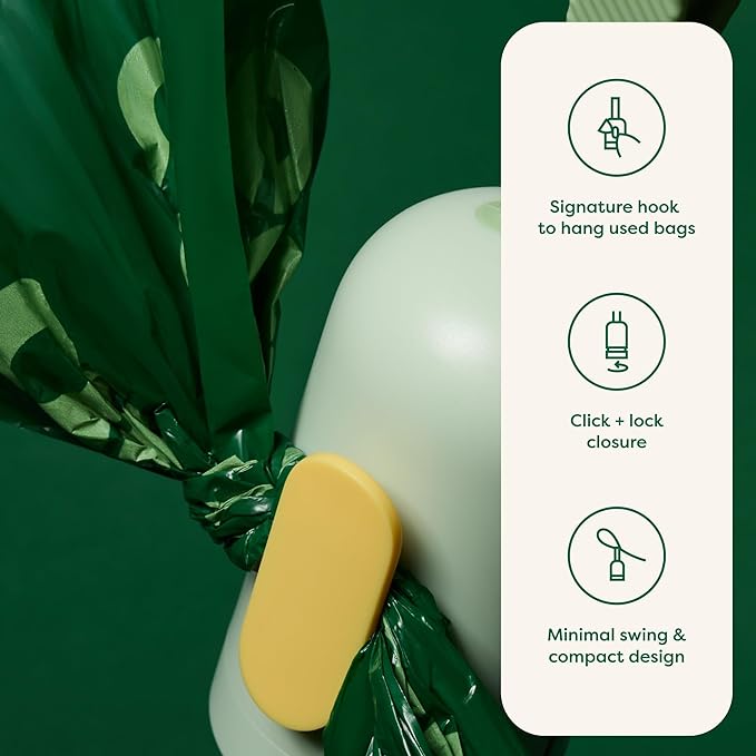Earth Rated Dog Poop Bag Holder with Dog Poop Bags, Durable and Guaranteed Leakproof, Unscented, 1 Dispenser and 15 Bags