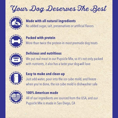 Cooper's Treats Pupsicle Starter Kit - Easy, Homemade Frozen Dog Treat Mix (Contains Two Jars of DIY Healthy Dog Treat Mix) - Grain Free