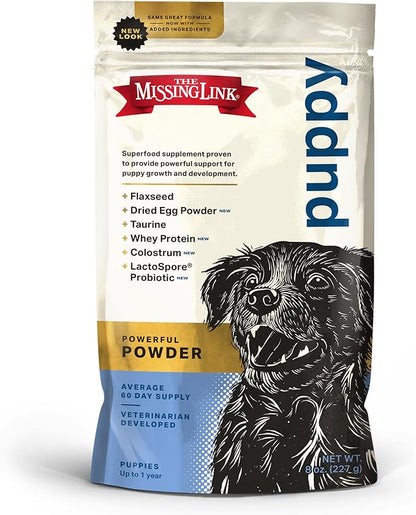 The Missing Link Puppy 8oz Supplement – Superfood Powder Promotes Growth & Development, Supports Immunity, Digestion, Bones, Skin & Coat of Dog