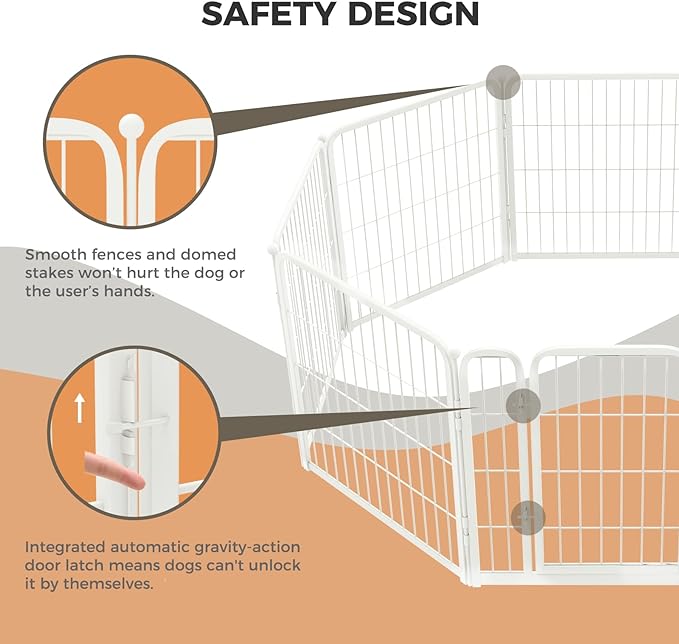 FXW Homeplus Dog Playpen Designed for Indoor Use, 24" Height for Puppy and Small Dogs, White│Patented