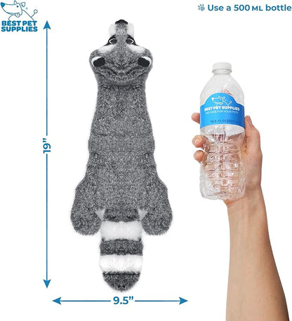 Best Pet Supplies Stuffing Free Squeaky Dog Toys for Small Dogs, Medium Dogs, and Large Dogs, Durable, Best Dog Chew Toy for Teething Puppy, Indoor Play, Holds Plastic Bottle - Fox, Raccoon, Medium
