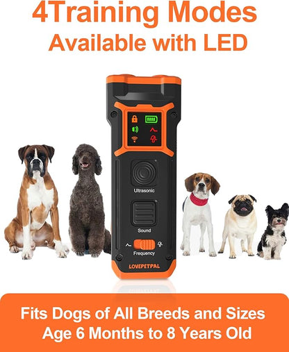 2024 Dog Training Bark Deterrent Device, Anti-Barking Device with HD Display and LED Flashlight for Dogs, Stop Bad Behavior Without Yelling or Swatting, Ultrasonic Stopper Alternative to Shock Collars