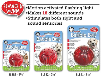 Pet Qwerks Blinky Babble Ball - Flashing Interactive Chew Dog Toy - Medium