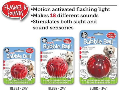 Pet Qwerks Blinky Babble Ball - Flashing Interactive Dog Toy - Large