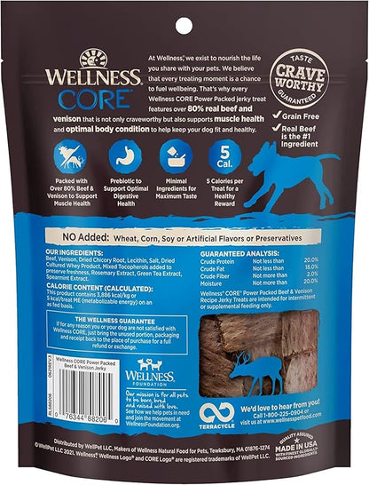 Pure Rewards Natural Grain Free Dog Treats, Soft Jerky Bites, 4-Ounce Bag (Beef & Venison Jerky, (3 Pack) 4-Ounce Bag)