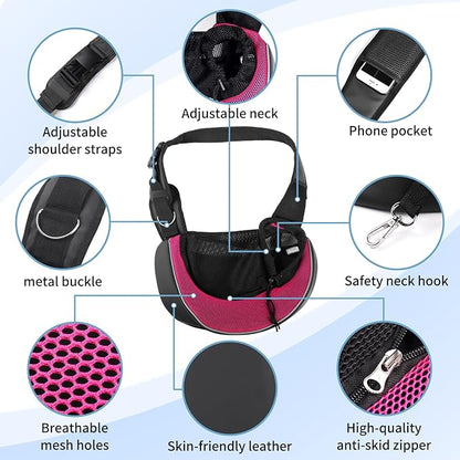 YUDODO Pet Dog Sling Carrier Breathable Mesh Travel Safe Sling Bag Carrier for Dogs Cats
