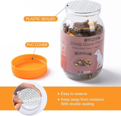 Duck Meat Pumpkin Dog Treats - Dog food Natural Chews Snacks Protein-Rich Real Meat Grain Free Healthy Pet Food for Training Small Medium Large Dogs (5 OZ)