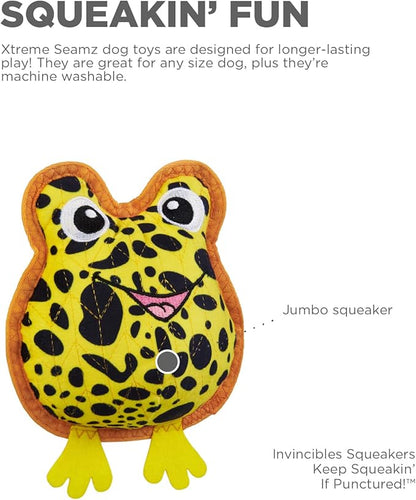 Outward Hound Xtreme Seamz Dart Frog Squeaky Durable Dog Toy