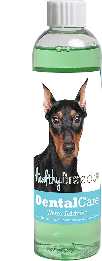 Healthy Breeds Dog Dental Care Water Additive for German Pinscher - Helps Freshen Breath, Reduce Plaque & Control Tartar - Mint Flavor - 8 oz