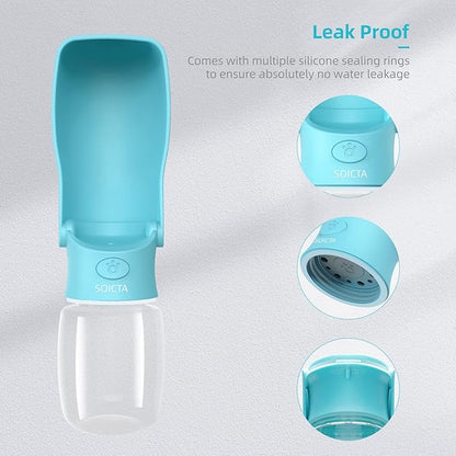 Portable Dog Water Bottle for Walking 19 OZ or 12 OZ Portable Pet Water Bottles for Puppy Small Medium Large Dogs Water Dispenser Dog Water Bowl Dog Accessories (19OZ Blue) (Blue 12 OZ)