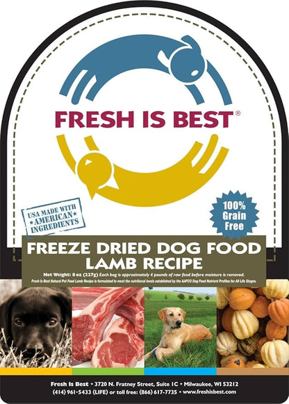 Fresh Is Best - Freeze Dried Raw Dog Food - Lamb, 16 Ounces