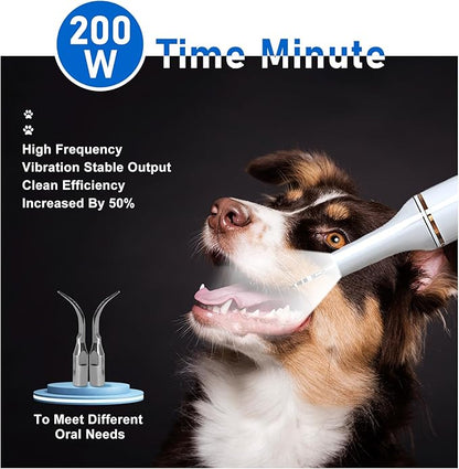 5 Modes Plaque Remover for Teeth,Dog Teeth Cleaning Kit,Dog Teeth Cleaning, Dental Tools to Remove Tartar and Stains, Safe for Dogs & Cats, with Led Light & 5 Adjustable Modes (White)