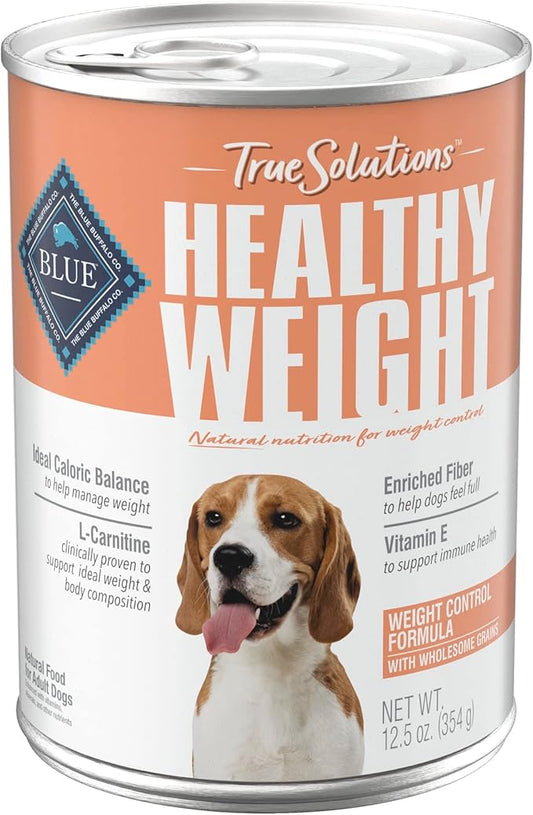 Blue Buffalo True Solutions Healthy Weight Natural Weight Control Adult Wet Dog Food, Chicken 12.5-oz cans (Pack of 12)