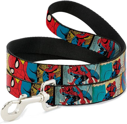 Buckle-Down Pet Leash - Spider-Man Comic Strip - 4 Feet Long - 1/2" Wide