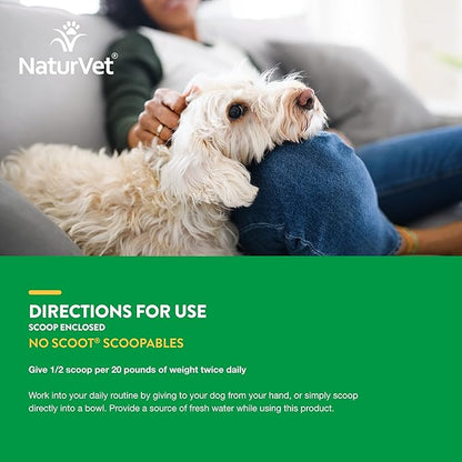 NaturVet Scoopables No Scoot For Dog Bite - Anal Gland Support For Dogs - Supports Normal Bowel Function - Chewable Stool & Bowel Health Pet Supplement - Pumpkin, Psyllium Husk, & Beet Pulp | 11oz Bag