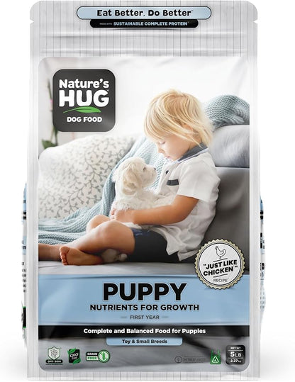 Nature's HUG Dry Dog Food, for Puppy - Toy & Small Breeds, 5 lb. Bag, Just Like Chicken, Grain Free & Hypoallergenic, Supports Microbiome Health, Complete Protein & Balanced Nutrition